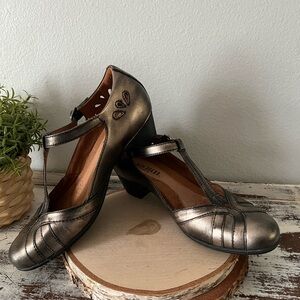 Cobb Hill New Balance Angelina Maryjane Sz 9.5 Metallic Muted Silver Rockabilly